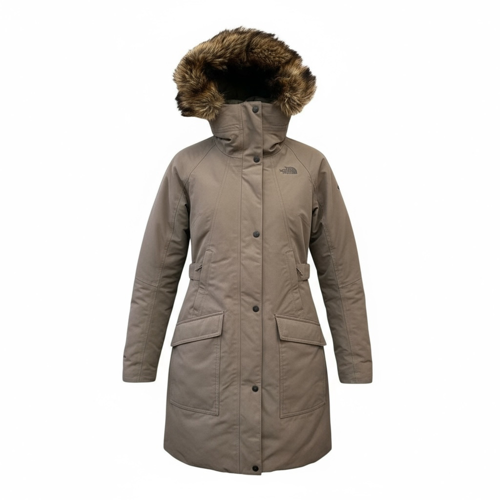 North Face Outer Boroughs Down Parka Army Green Weatherproof Jacket Midi Size XS